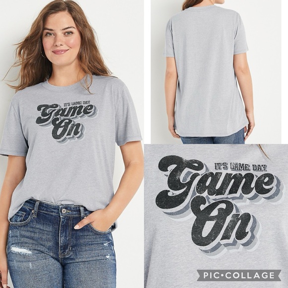 NEW! Maurices White Game On Game Day Vintage Graphic Oversized Crewneck T-Shirt - Picture 4 of 16